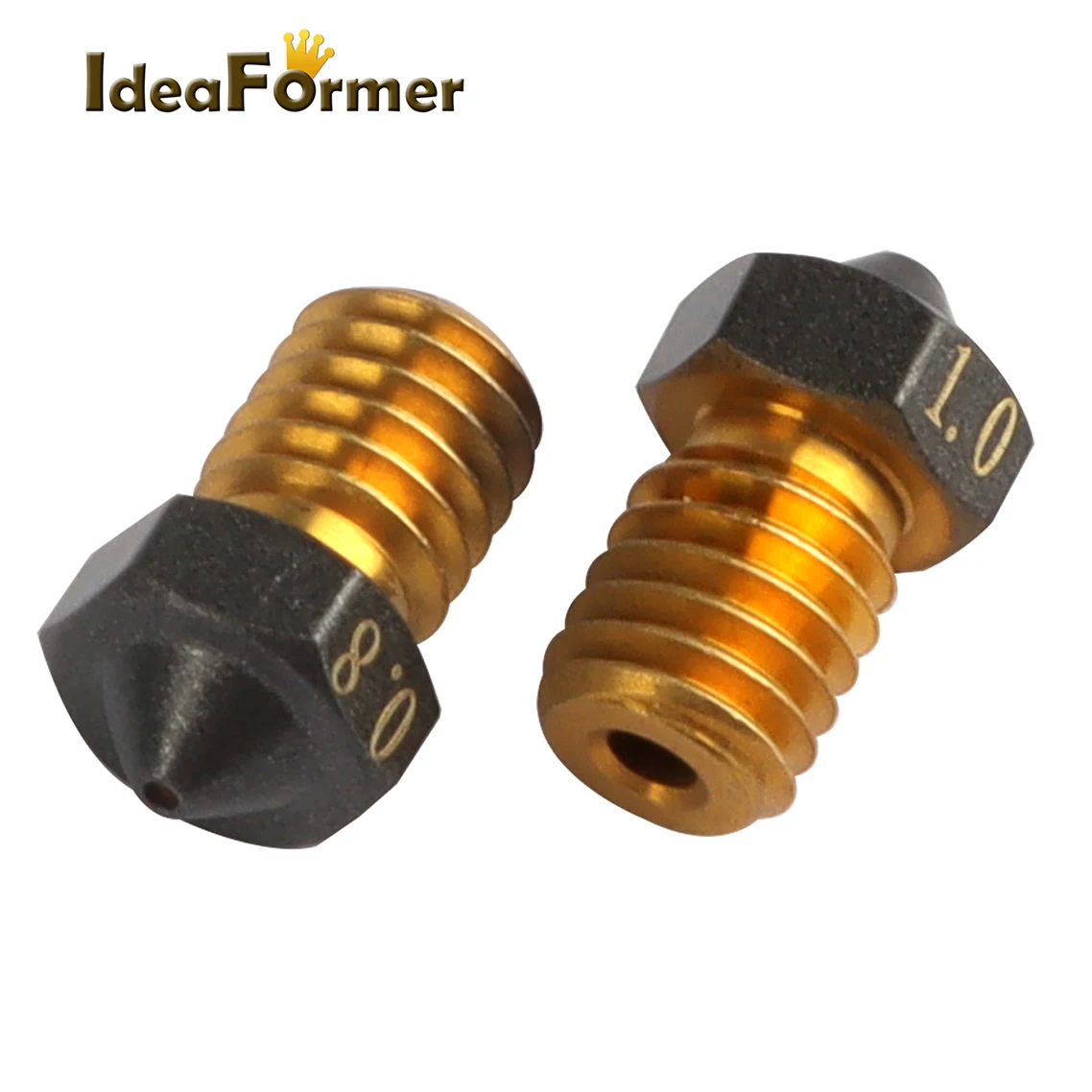 1/2/5 Stück E3D V6 PTFE-beschichtete Messingdüse 0,2/0,4/0,5/0,6/0,8/1,0 mm 1,75 mm M6 3D-Drucker V6 Düsen für Ender3 Titan Prusa I3 MK3 – Detail 9