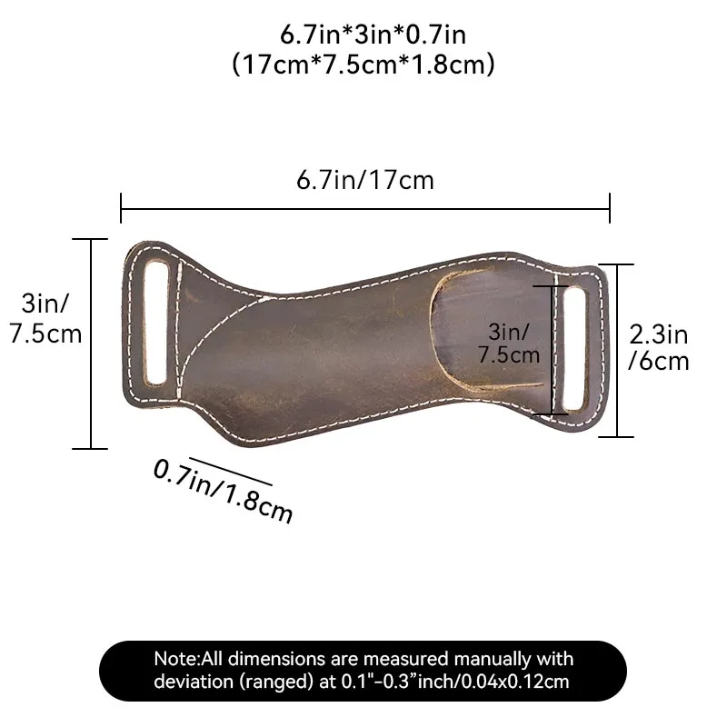 RIYAO Vintage Genuine Leather Waist Belt Case Sheath Outdoor Tools Folding Knife Mini Pocket Knife Pouch Holder Cowhide Scabbard