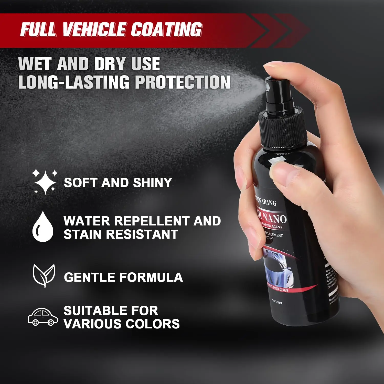 1/2/3PCS Car Nano Repairing Spray Fast Repair Scratches Repairing Polish Spray for Auto Detailing Glasscoat Car Polish