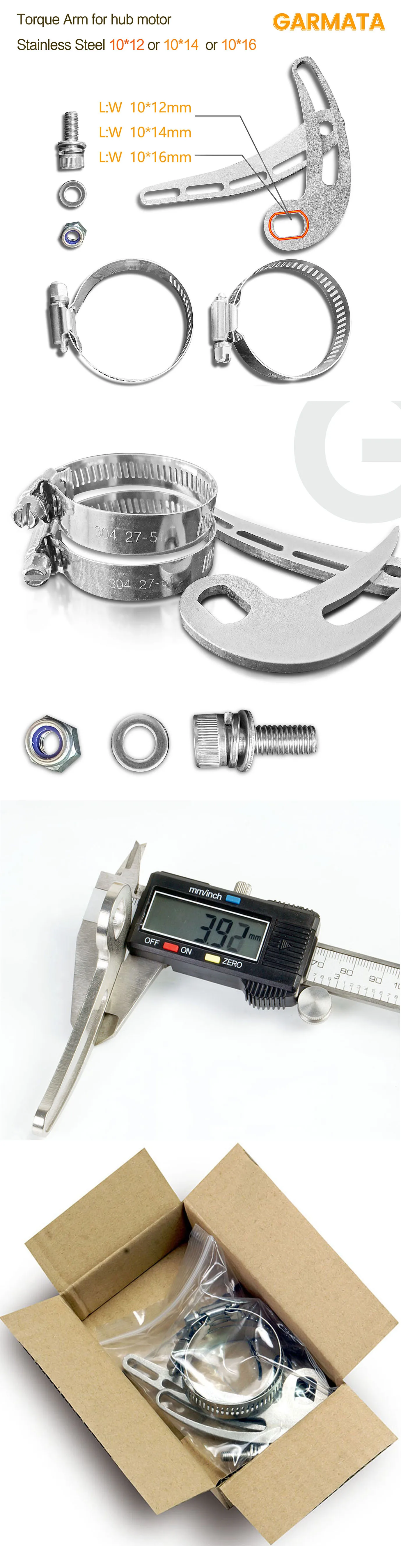 Aufschraubbare Drehmomentarme E-Bike Nabenmotor Edelstahl 10*12 10*14 Motorhalterung Elektrofahrrad-Teil – Detail 3