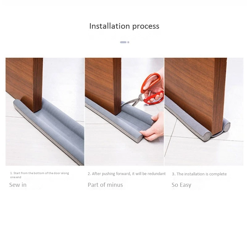 4 قطعة شريط عازل للباب السفلي مشروع سدادة الطقس تجريد الضوضاء مانع قابل للتعديل الباب 95 سنتيمتر سدادة الباب توقف