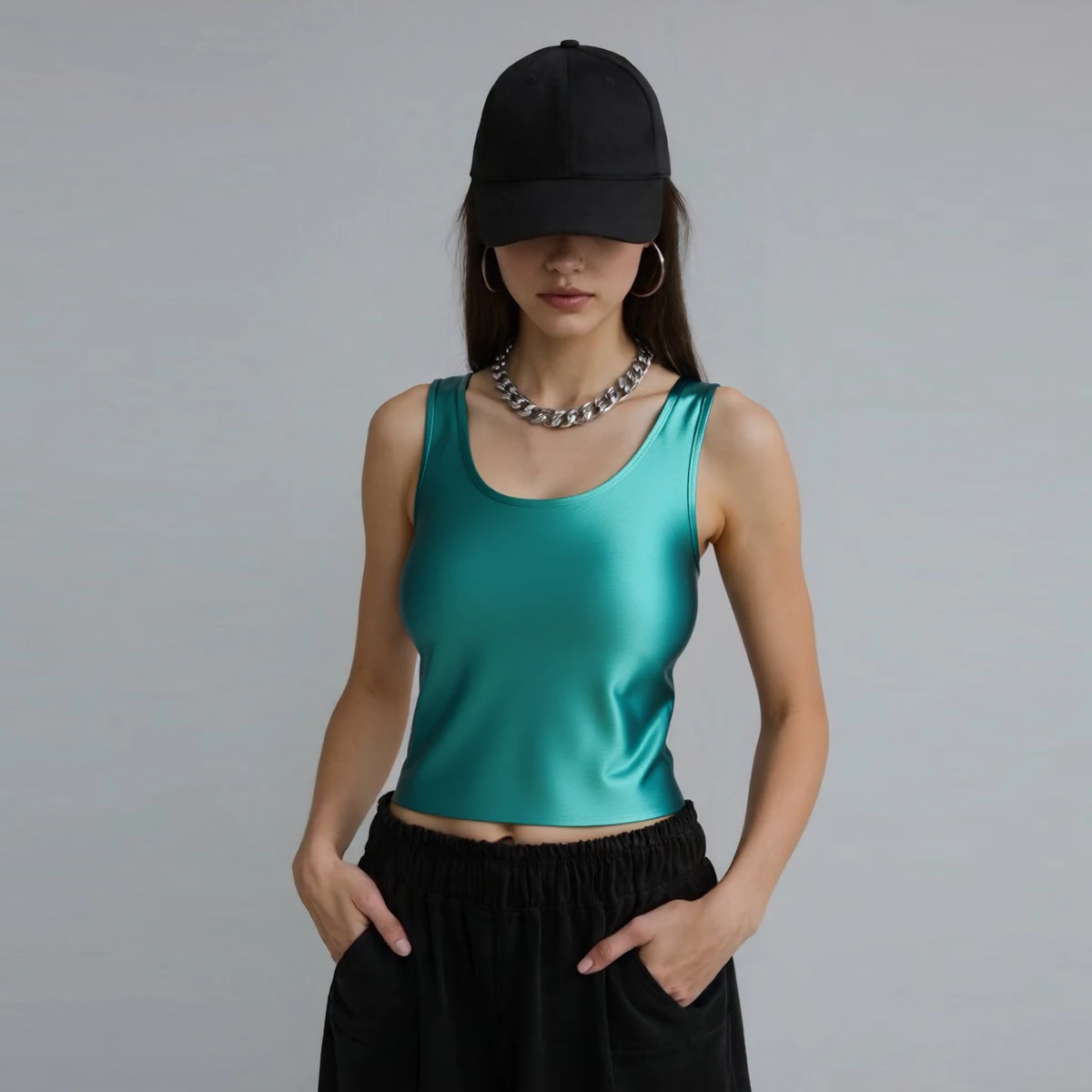 

MJINM Spandex Oil Glitter Tank Tops Sport Gym Vest Quickdry Tees Bodybuilding Sleeveless Quickdry T-Shirt Streetwear Undershirt