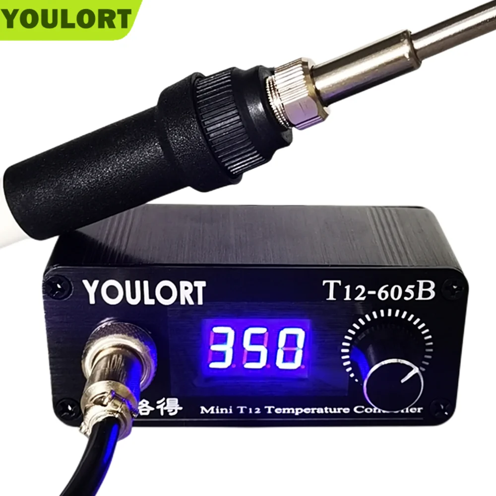 T12-605B LED soldering station electronic welding iron New DC Version Portable T12 Digital Iron no power adpater with 907 handle