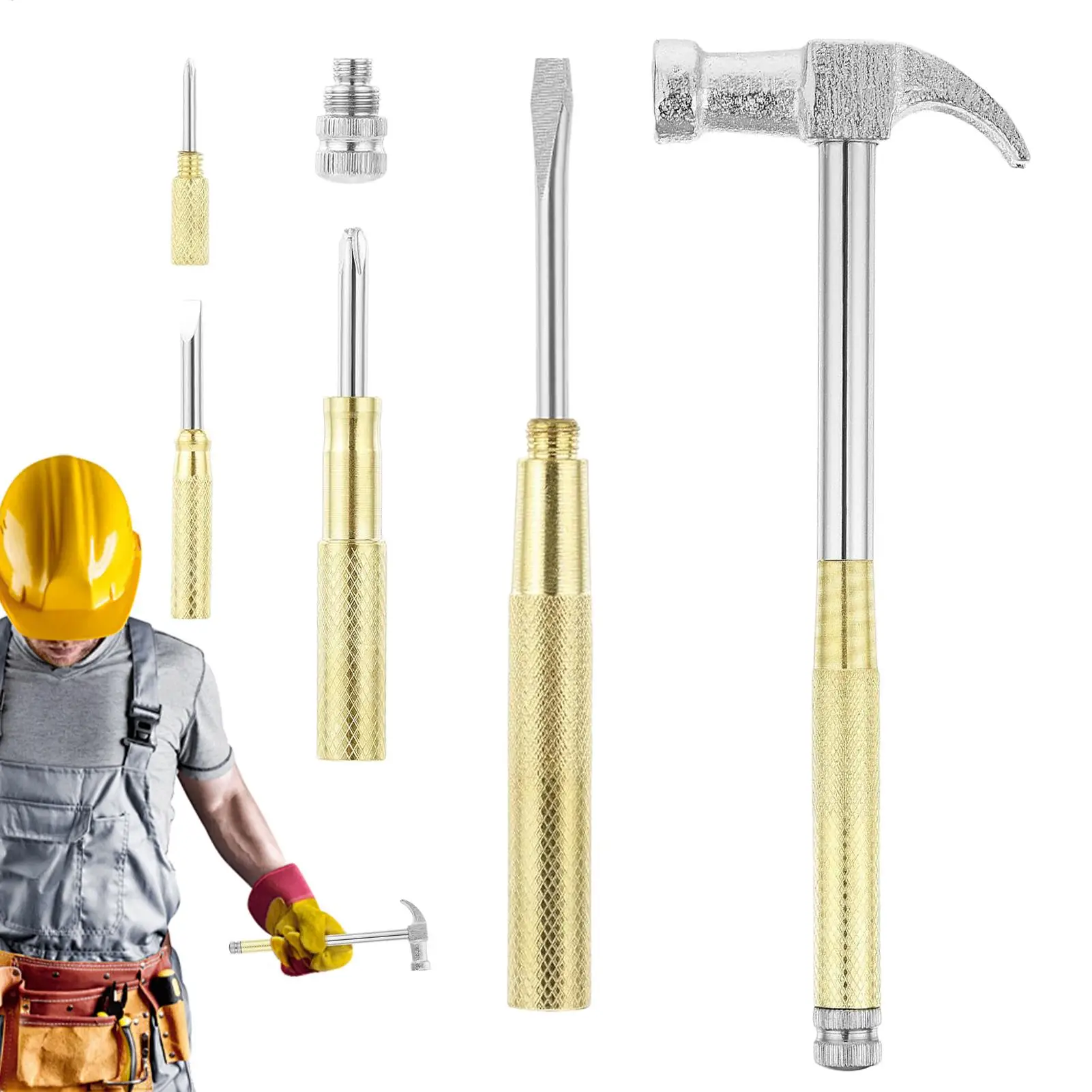 

Mini Hammer Short Hammer Lightweight Anti-Slip Screwdriver Mallet For Blacksmithing Woodworking Automotive Camping