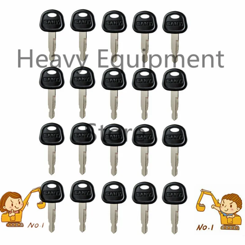 20pcs Ignition Keys For Sany Excavator Bulldozer Loader Heavy Equipment key