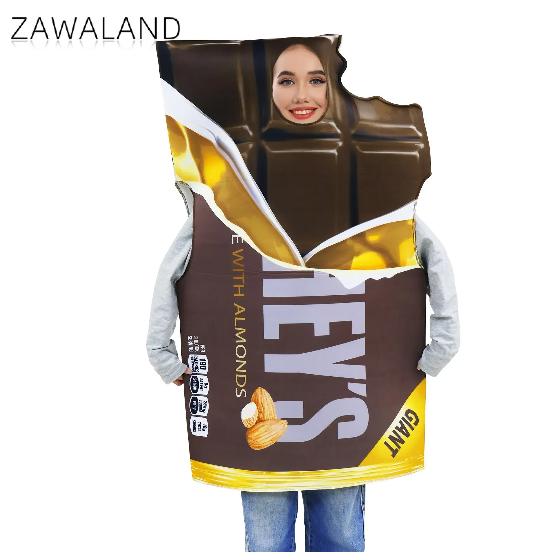 Zawaland French Fries Costume Adult Peanut Butten Cup Chocolate Snack Carnival Party Outfit Pizza Food Hat Cosplay Disguise Wear