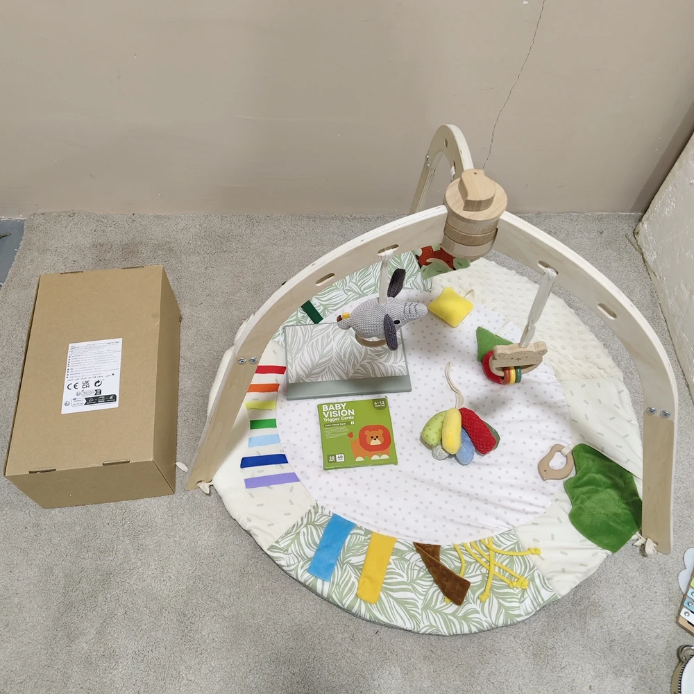 

Wooden Baby Play Gym Music Activity Mat 0-12 Baby Months Exercises For The Limbs Sensory Development Toys Mobile Suspended Bell