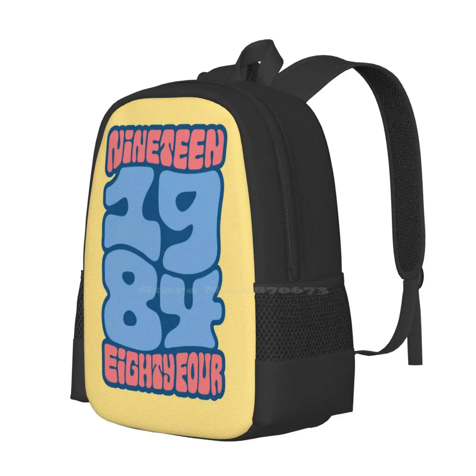 1984 Hot Sale Schoolbag Backpack Fashion Bags 1984 1980S Music Cd Album Funky Disco Glam Punk Dance Diamond Typography Type