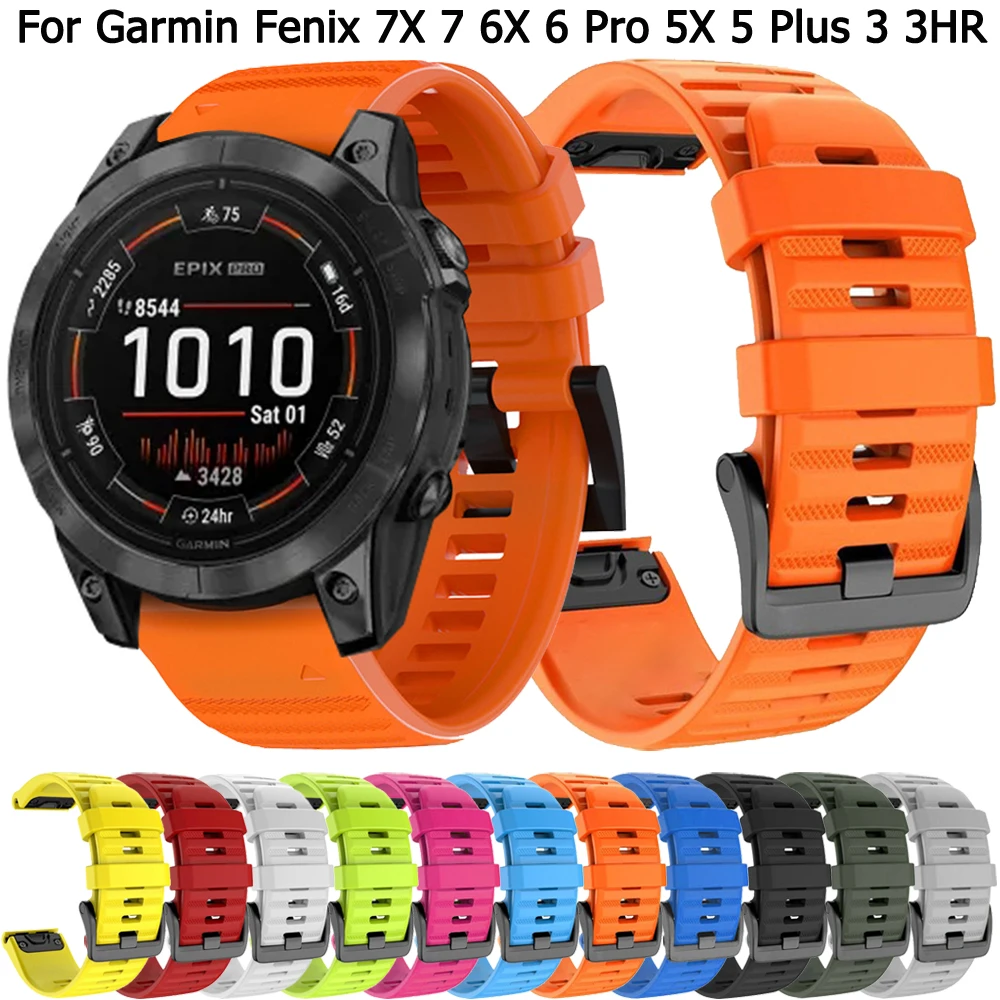 26mm 22mm Silicone Strap For Garmin Fenix 7X 7 6X 6 Pro 5X 5 Plus Quickfit Watchband 955 Enduro Epix Gen 2 Tactix Bravo Bracelet