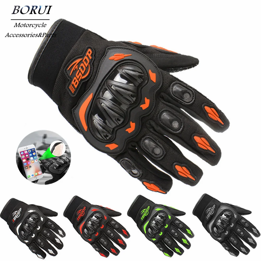 Guantes de moto transpirables de dedo completo, protección para deportes al aire libre, impermeables, accesorios de equitación de carreras, verano