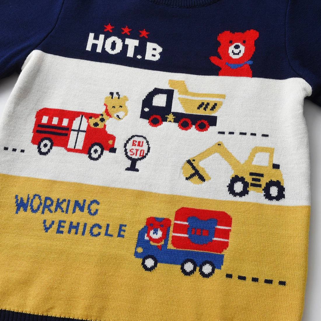 Children Clothing Sweater Boys Autumn Double-layer Knitting Sweater Winter Boys Car Long Sleeve Sweater