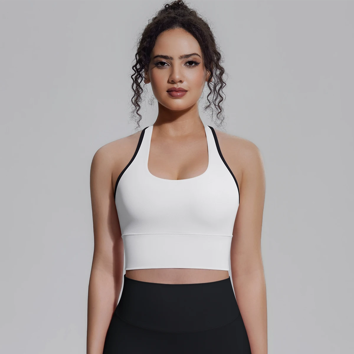 Rooftrellen Damen Fitness Yoga Sport-Top Sexy Rückenfreies I-förmiges Top Einfarbig Sommer Workout Gym-Kleidung Yoga-Top – Detail 7