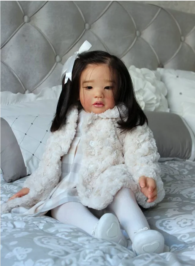 

EGO 28inch Reborn Toddler Amaya Doll Black Hair with Soft Touch Flexible Vinyl Body