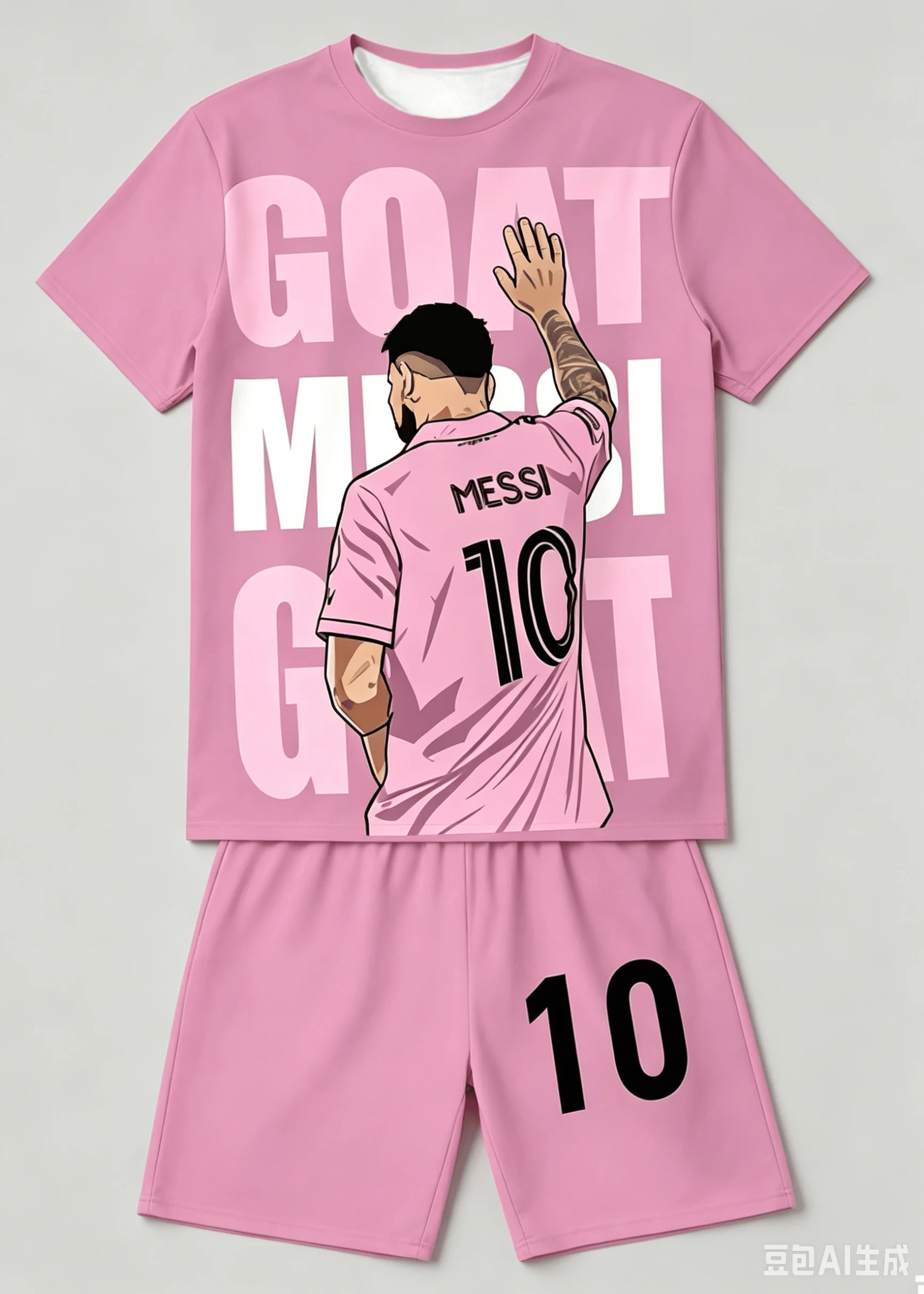 2026 Sommer Messi Gedenk-Fußball-T-Shirt- und Shorts-Set für Erwachsene/Kinder – Groß, locker sitzend, schnelltrocknend