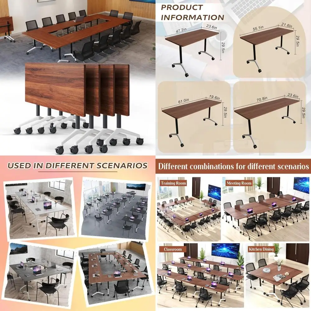 

Большой круглый конференц-стол на 6-12 человек с мобильными колесами, отделка под орех, диаметр 55,1 дюйма