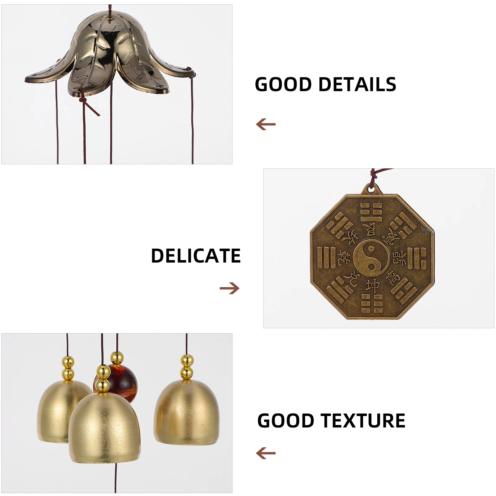 

1Pcs Hanging Wind Chime Garden Ornament Premium Feng Shui Wind Bell Exquisite Design for Patio Porch Entry Decor Relaxing Breeze