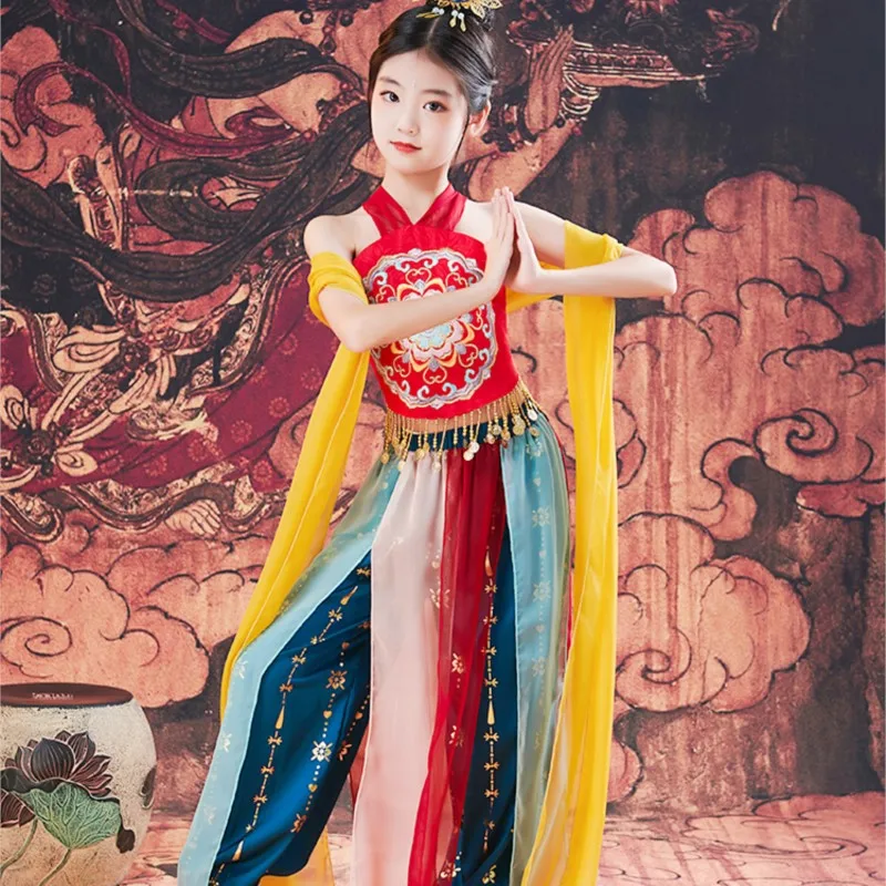 Dunhuang Costume Dance Hanfu Ancient Rhyme Female Older Children Classical Ethnic Style Exotic Performance