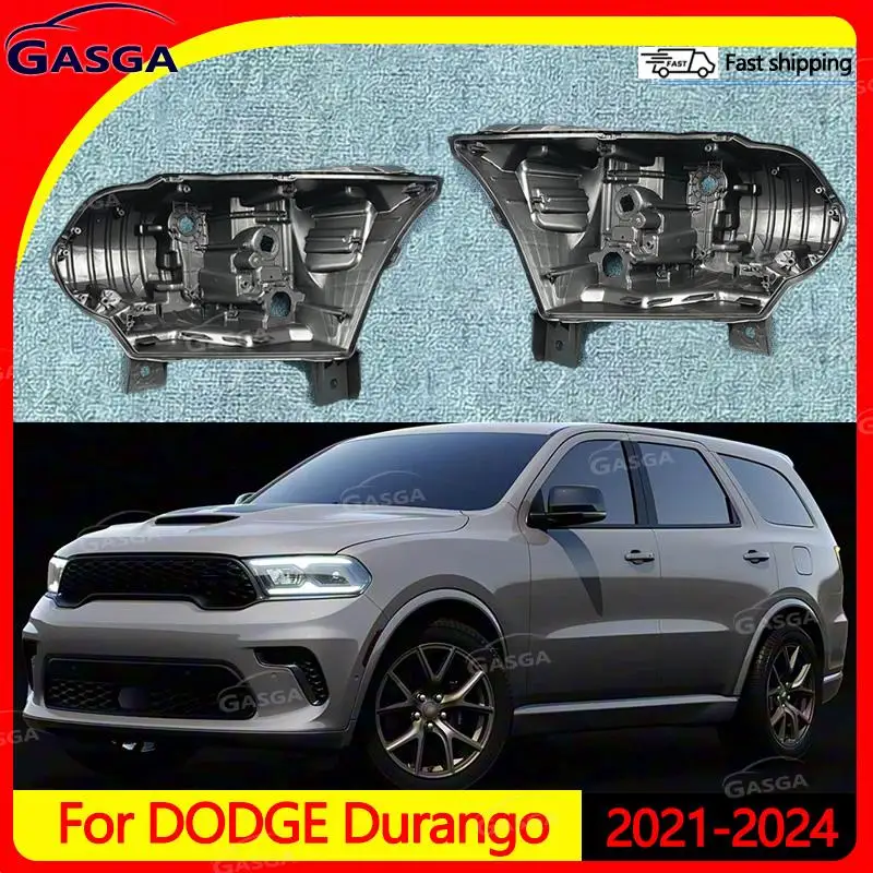 

GASGA Headlight Base For DODGE Durango 2021 2022 2023 2024 Headlamp Base Headlight Rear shell Headlight House Black rear shell