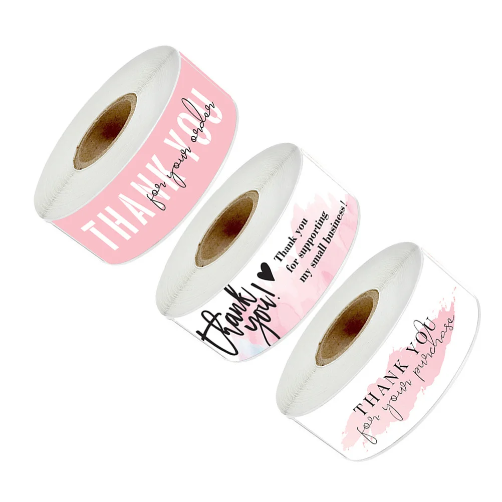 

3 Rolls Thank You Sticker Self-Adhesive Bakery Sealing Sticker Easy Peel DIY Label for Gift Packaging Party Decoration