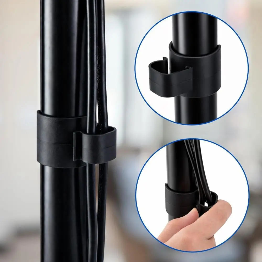 10pcs Portable 15/20/25mm Speaker Pole Cable Clips Reusable Universal Stand Poles Cable Clip Sturdy Wire Holder Home Studio
