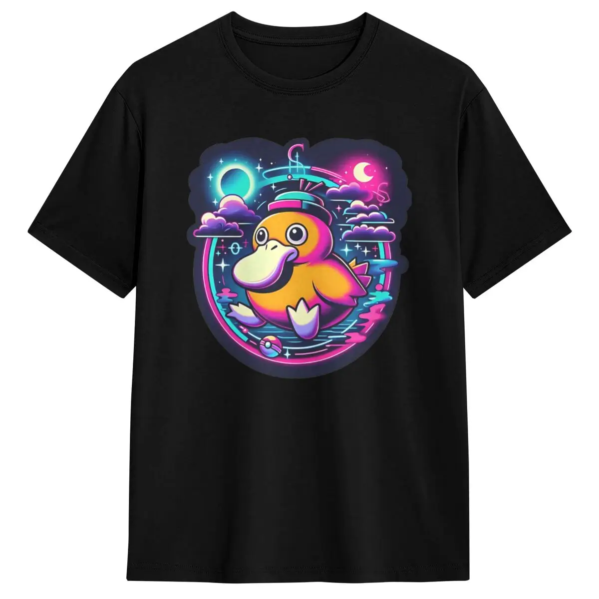 Oversized T Shirt Ducky Night Pokemon Psyducks 100 Cotton T-Shirts Fashion Tshirt for Men Summer Y2K Basic Short Sleeve Top Tees