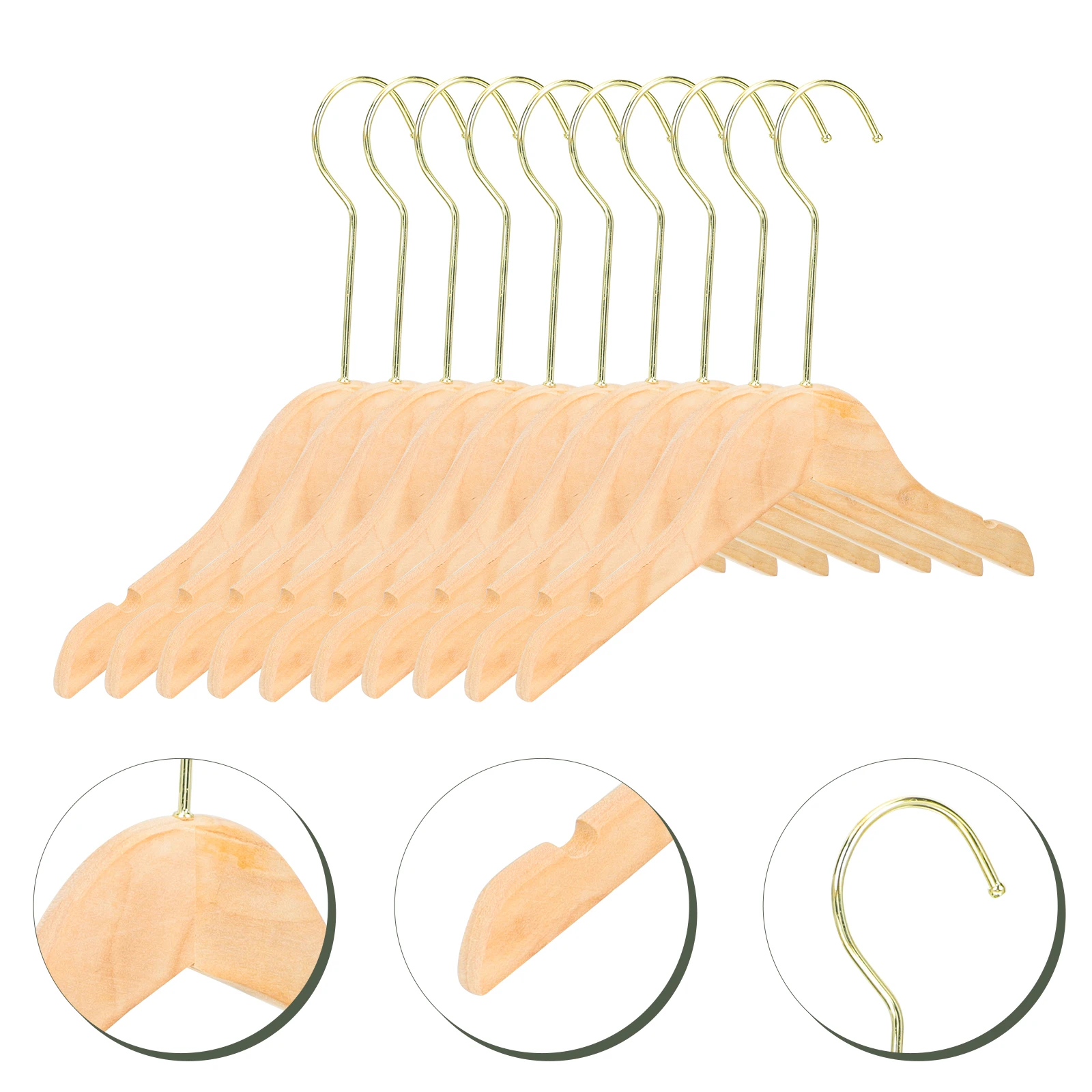 

10Pcs Kids Clothing Hangers Small Wood Hangers for Infants Safe Reliable No Distortion Small Clothes Hanger