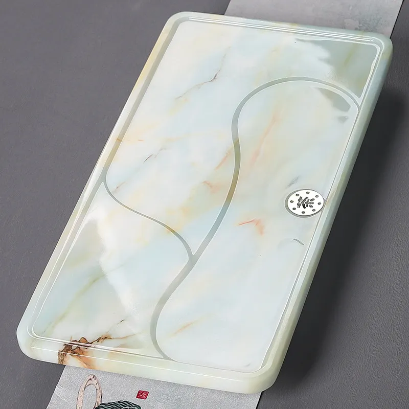 Drainage Ceremony Tea Tray Serving Decorative Marble Luxury Japanese Tea Tray Hospitality Japanese Bandejas Home Decorationgs