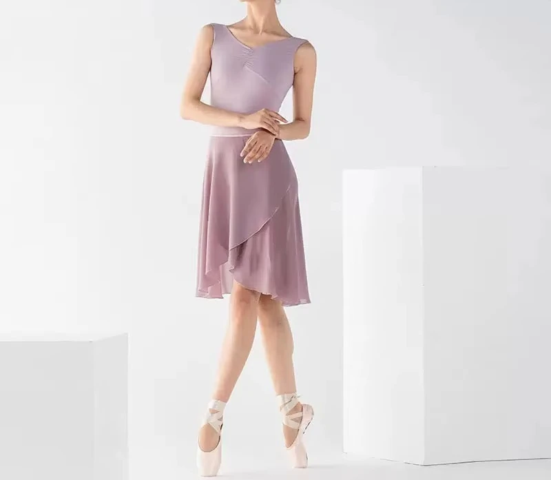 Women Ballet Skirt Adult Girls Chiffon Up Irregular Wrap Ballet Dress Tulle Skirt Ballerina Dance Wear Training Dress