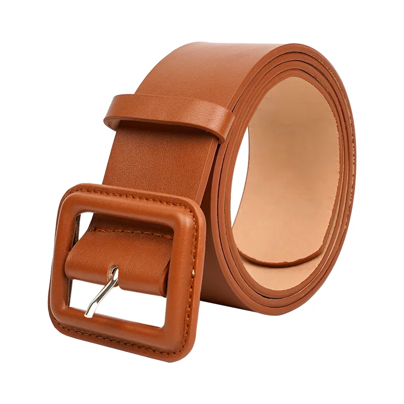 Jupes pour femmes de haute qualité avec ceintures, ceintures larges simples pour femmes, ceintures en cuir PU, marque de créateur à la mode et luxueuse