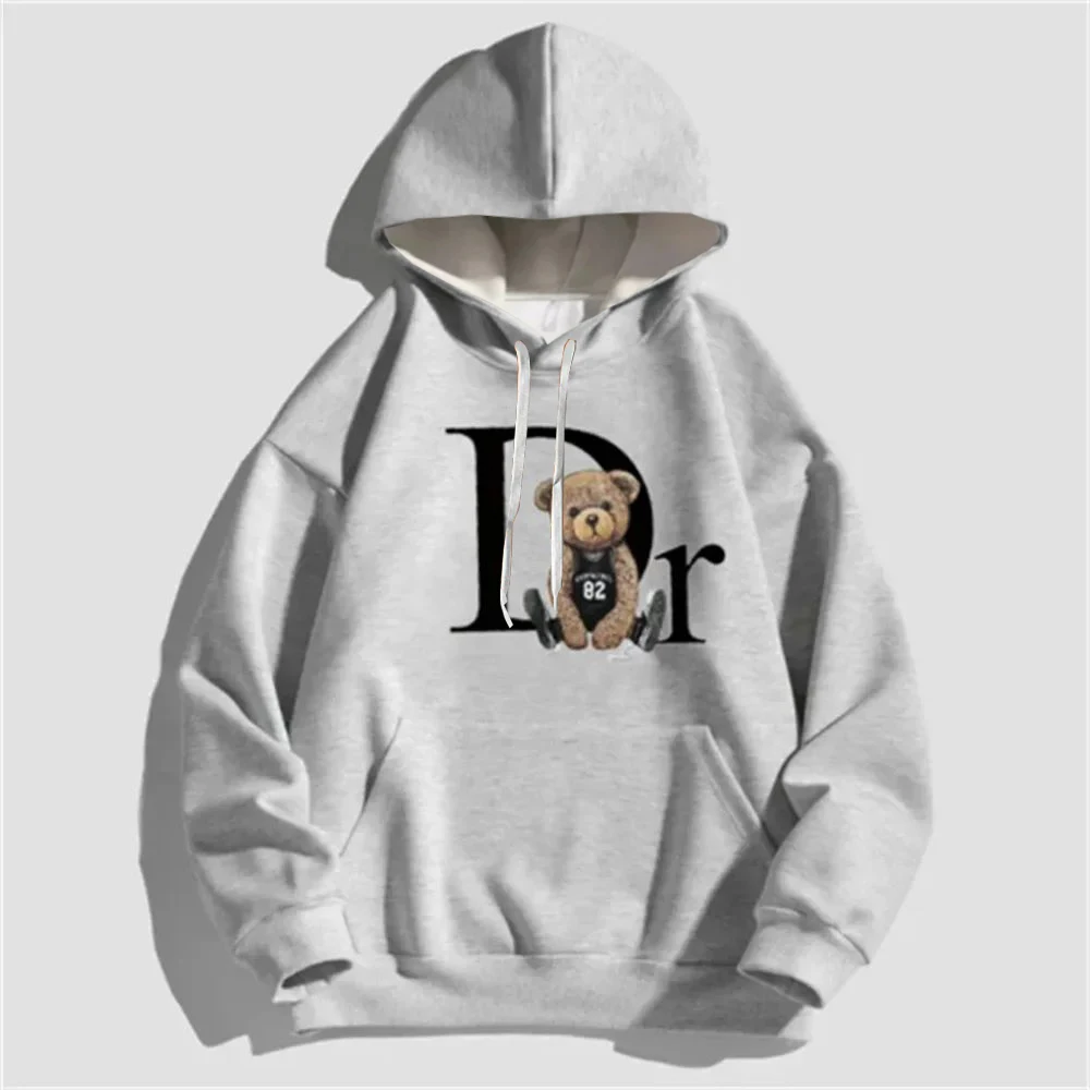 New Fashion Letter 3D Bear Print Men\'s and Women\'s Hoodies Autumn Winter Luxury Hooded Sweatshirts Streetwear Children\'s Tops