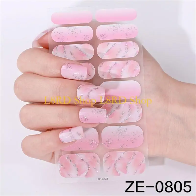 L8RD Fashion Gels Paznokcie gwoździ francuskie żele z paznokciami paski wodoodporne żele naklejka na paznokcie