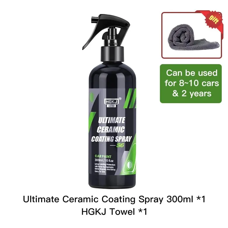 HGKJ S6 Ultieme keramische coating Spray Hydrofobe hoogglans verfbescherming 9H Nano Top Langdurige was Autoverzorging Detail