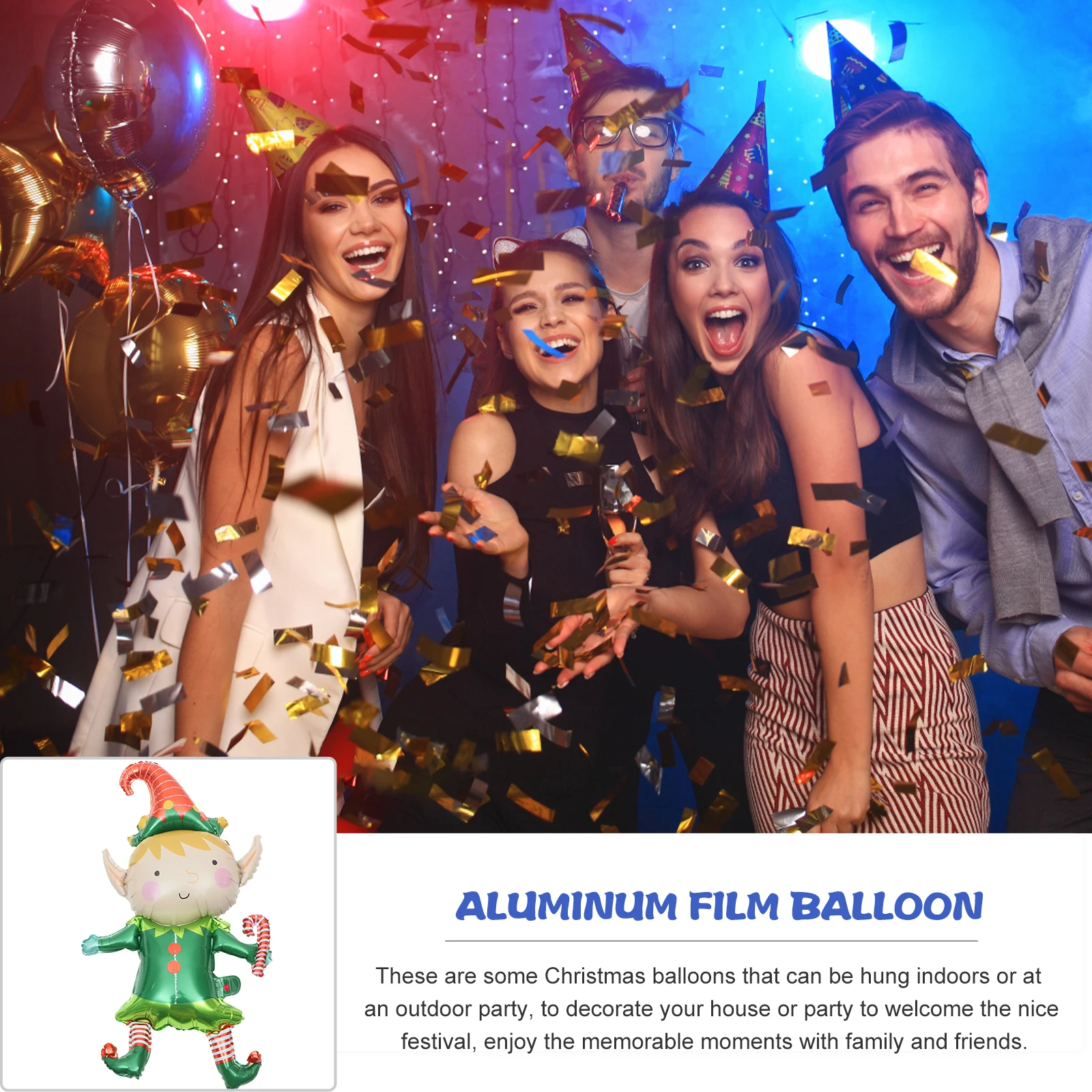 

5 Pcs Clown Balloon Decoration Decorations Christmas Party Holiday Balloons Aluminum Foil Ornaments for