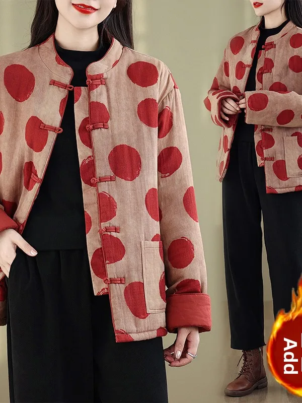 

Новое свободное длинное хлопковое джатовое женское модное брендовое свободное зимнее пальто с клетчатым узором на одной пуговице в китайском стиле