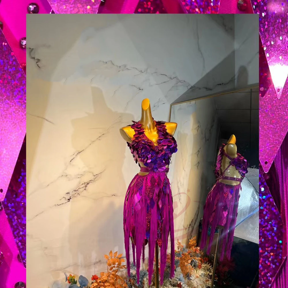 Latin Dance High-end Dance Costumes for International Stage Performances, High-end Customized Ultra Flash Chip Samba Style Dress