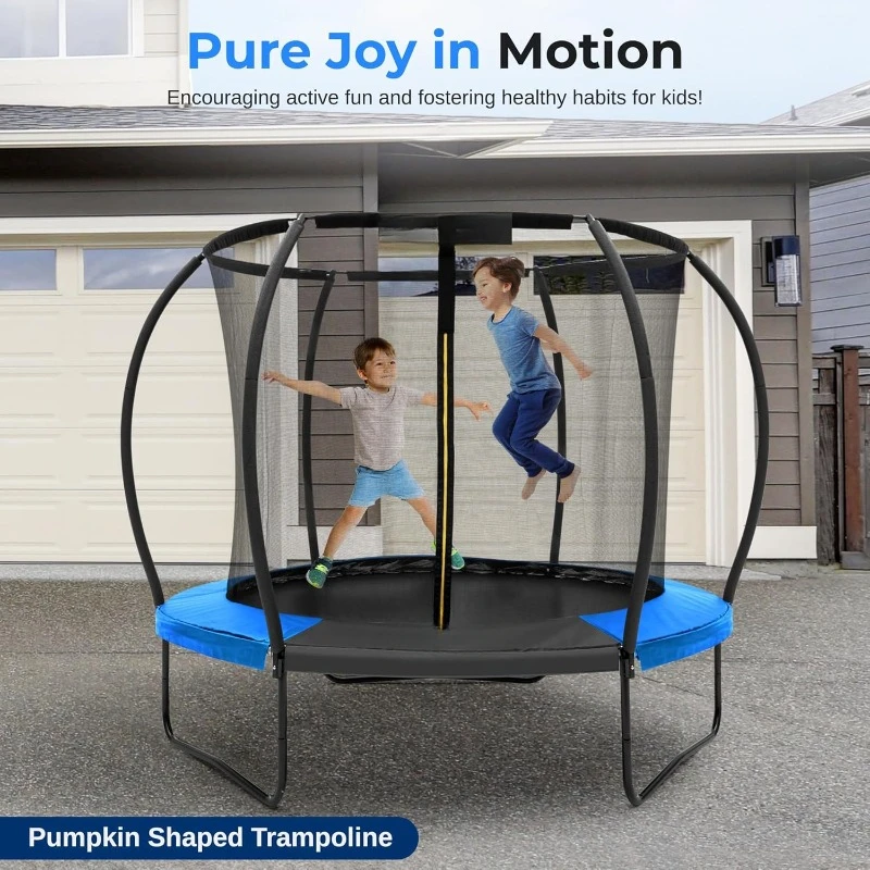 SereneLife Trampoline for Kids - Outdoor Recreational Backyard Trampoline with Net Enclosure