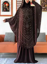 Conjunto de dos piezas Abaya musulmana de Ramadán para mujer, ropa de oración Jilbab, falda larga de Khimar, ropa islámica, 2024