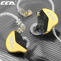 CCA CRA+ in Ear Monitor Earphone Ultra-Thin Diaphragm Dynamic Driver IEM Deep Bass Wired Earbuds with Tangle-Free Removable Cord