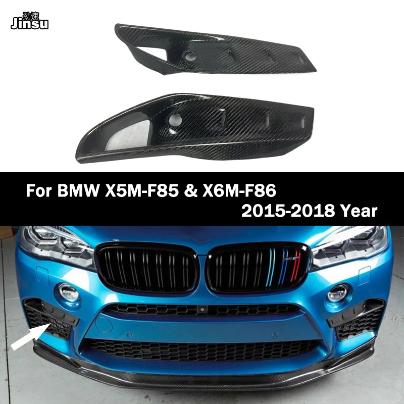 Parachoques delantero de fibra de carbono para coche, embellecedor de lámpara antiniebla, pegatina de lámpara, Marco embellecedor para BMW 2015 - 2018 F85 X5M F86 X6M