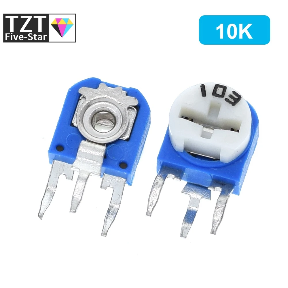 65 قطعة RM063 عمودي أزرق أبيض طقم مقاوم قابل للتعديل 100 أوم -1 متر أوم 13 أنواع * 5 قطعة = 65 قطعة