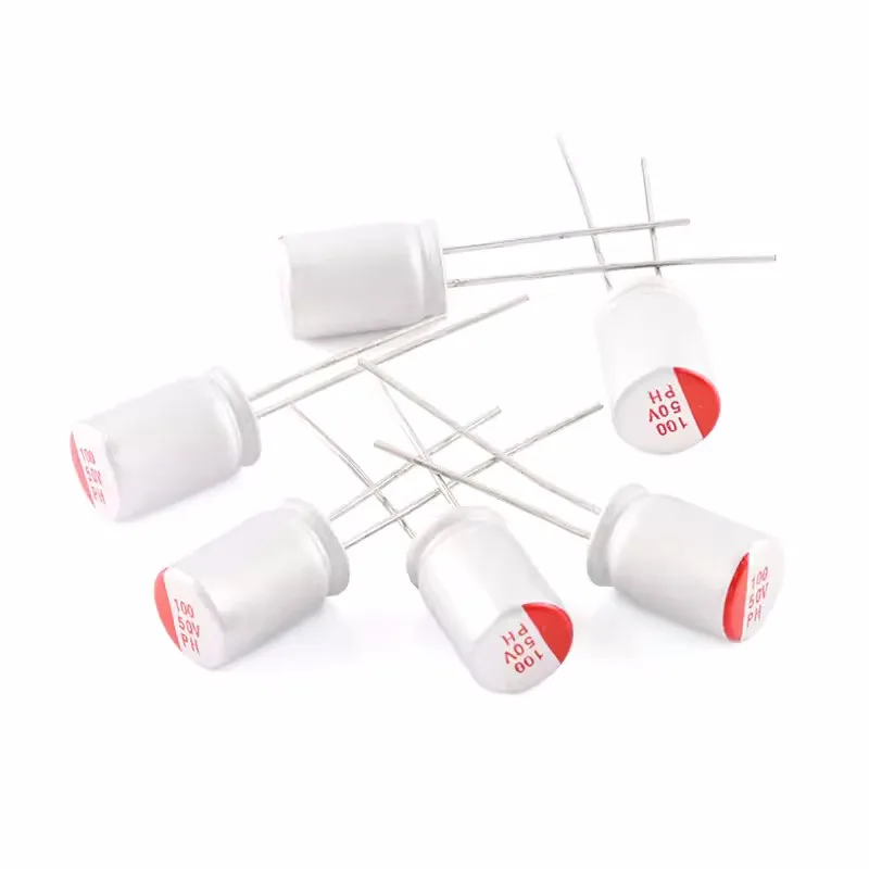 20PCS Original In-line Solid State Electrolytic Capacitor 100uF 50V 8*12mm Solid State Capacitor