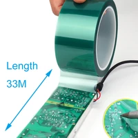 33M/rollo de cinta de película PET verde, alta temperatura, resistente al calor, soldadura PCB, protector de revestimiento SMT, protección de aislamiento