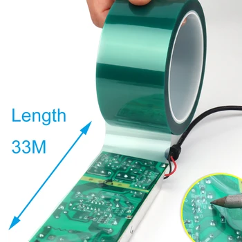 33M/Roll Groene PET-folie Tape Hoge temperatuur hittebestendige PCB Soldeer SMT Plating Shield Isolatiebescherming