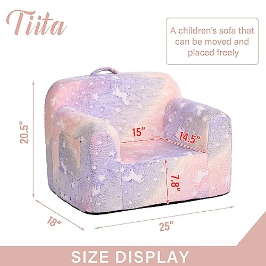 Divano leggero con maniglia per il trasporto e tasche laterali per bambini Sedia in schiuma con braccioli Ideale per leggere o suonare Porta