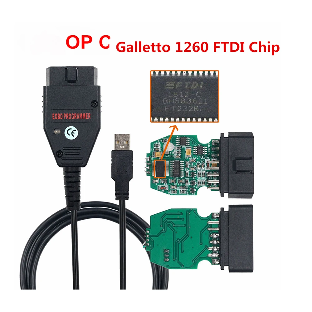 

Galletto 1260 ECU Flasher OBD2 Cable EOBD Galletto 1260 FTDI FT232RQ ECU Chip Tuning Tool Read&Write Car ECU For Vag Series