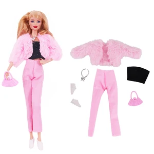 باربي معطف الفراء واللباس دمية عارضة ملابس اكسسوارات أفخم سترة المشاهير طفل هدية 11.8 أعلى 8 مبيعات لملابس باربي - رقم 7