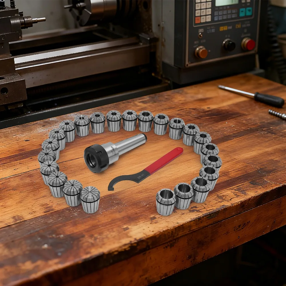 Jeu de pinces de serrage ER40, 23 pinces à ressort M16, porte-outil de tour CNC en acier trempé, accessoire de machine à fraiser à haute concentricité