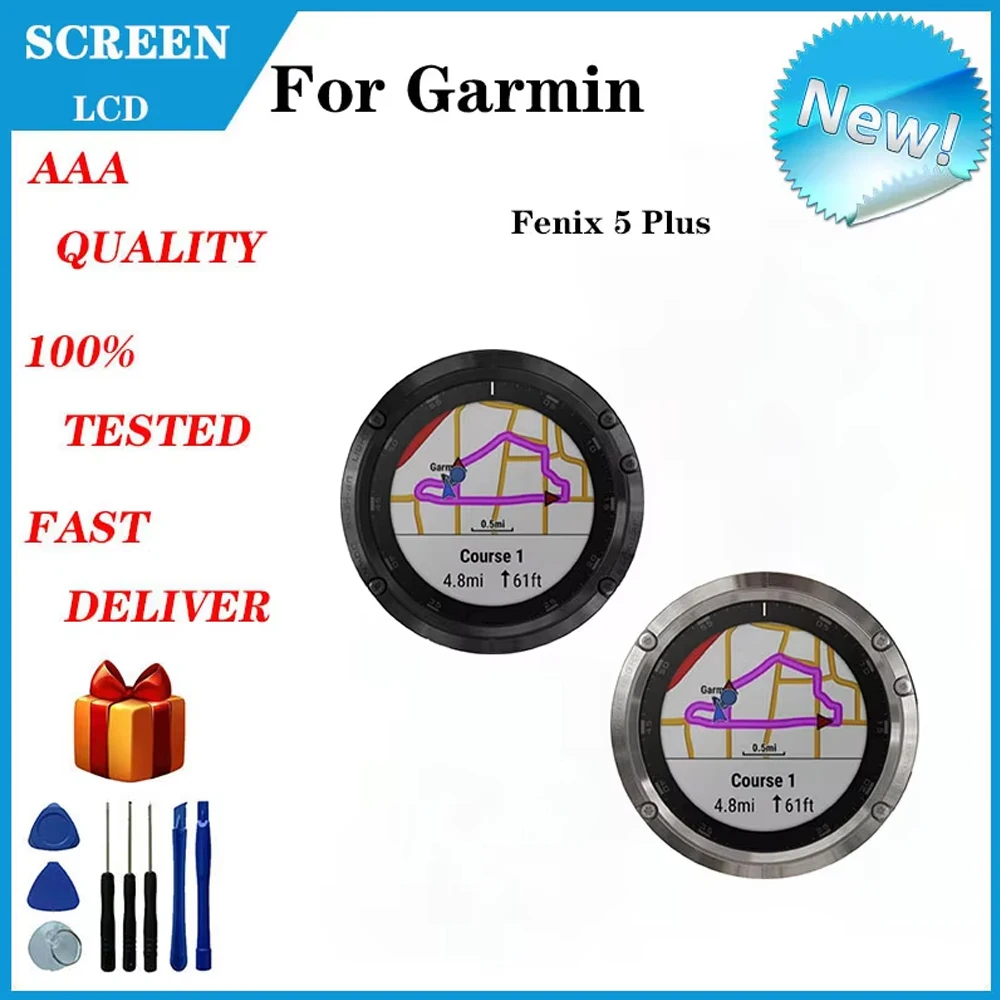 Per Garmin Fenix 5 Plus Display LCD 47mm Orologio sportivo Parti di ricambio e riparazione