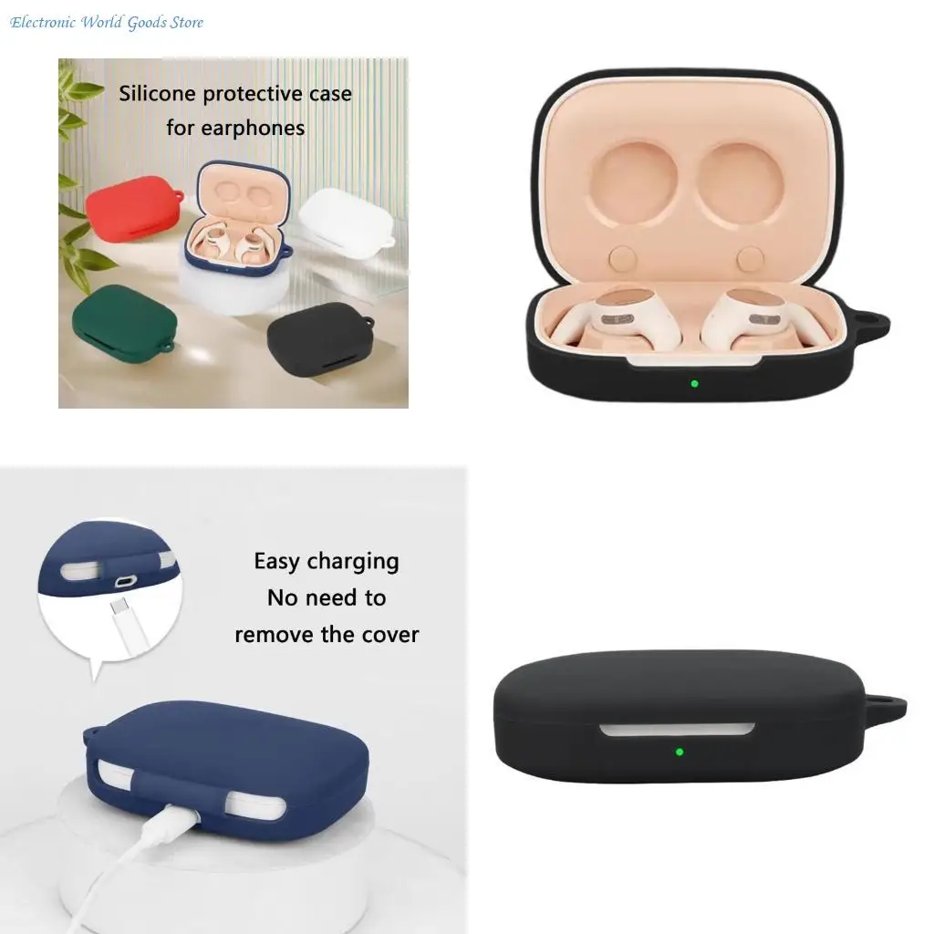 

A3PD Headphone Cover Shockproof Wrap Case Antiscratch Guard Washable Housing Shell Enclosure Enhances Grip for Earbuds Open