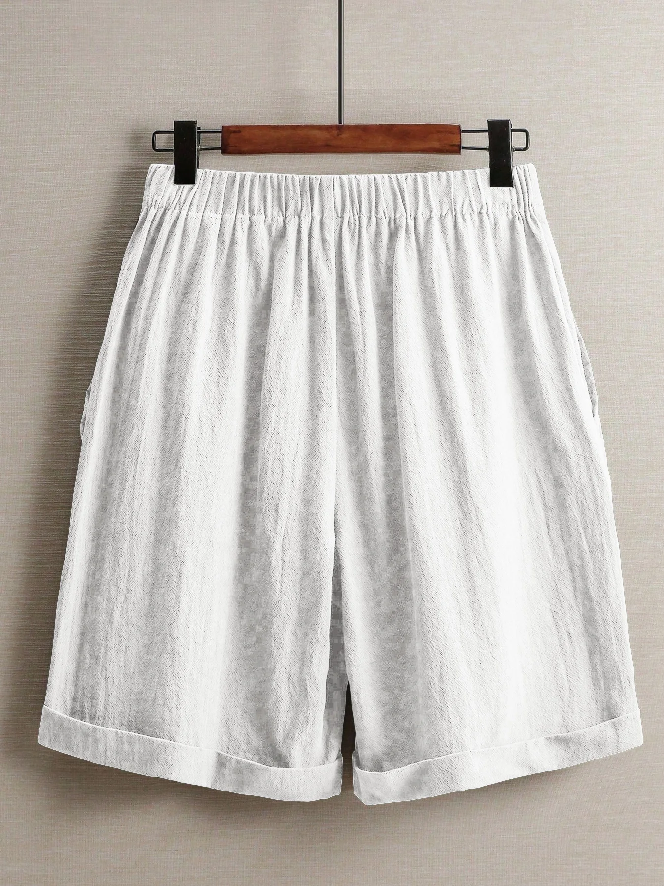 Summer women's thin five-point pants, wide-leg casual straight-leg high-waisted women's pants, fashionable outdoor sports pants